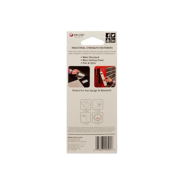 Velcro® Brand 2 x 4 3-Pairs Industrial Adhesive Backed Hook & Loop Sheets