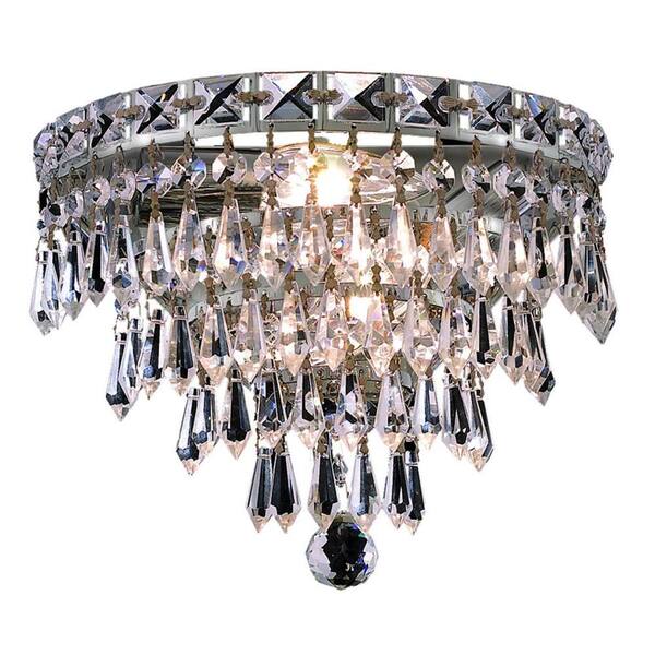 Elegant Lighting 3-Light Chrome Sconce with Clear Crystal