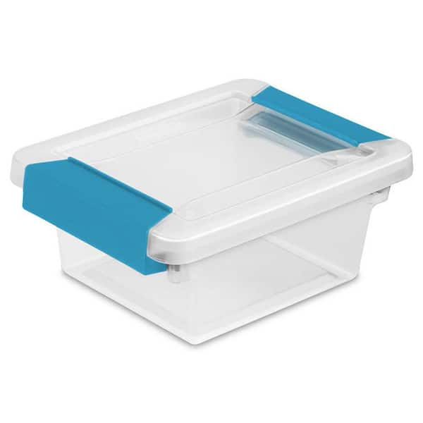 Morcte 1.5 L Mini Plastic Storage Bin, Clear Small Latch Box, Pack of 6