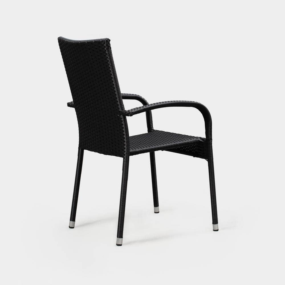 Morgan Black Wicker Outdoor Dining Chair Set of 4