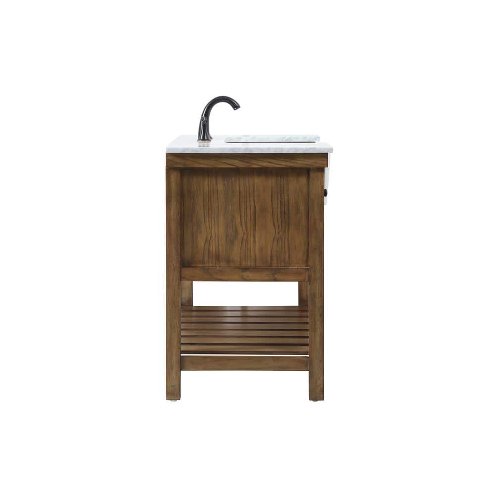 Driftwood Solid Wood and MDF Single Bathroom Vanity with Marble Top