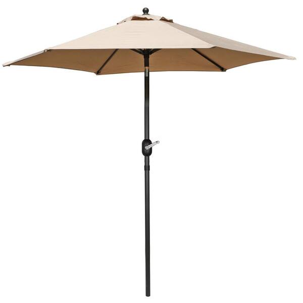 Tidoin 7.5 ft. Metal Market Tilt Patio Umbrella in Khaki HG-YDW1-1541 ...