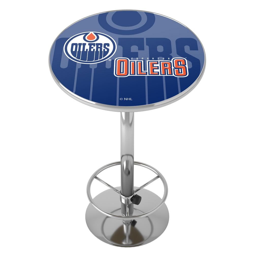 Edmonton Oilers Watermark Blue 42 in. Bar Table NHL11EOWMHD The