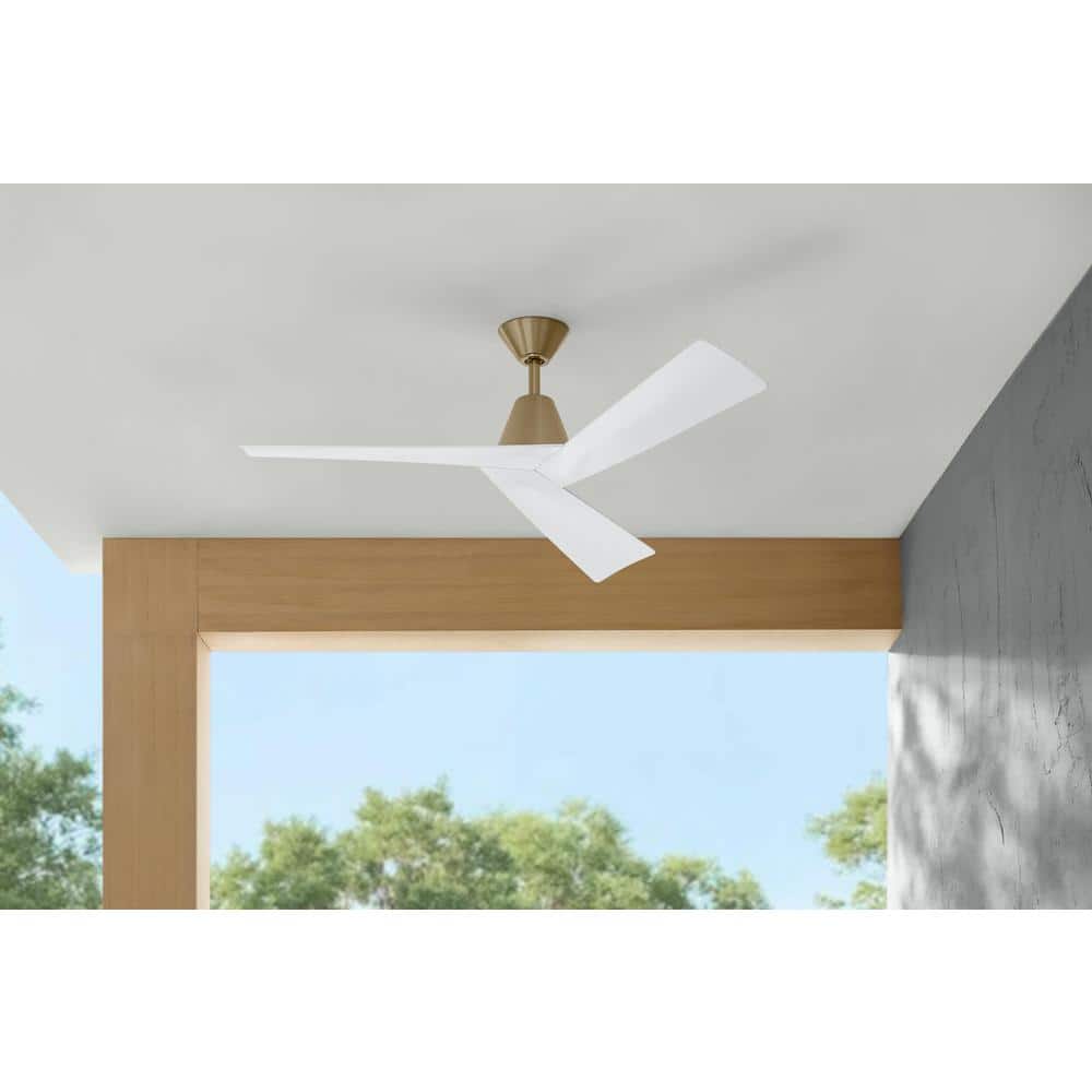 Easton 52 in. Indoor/Outdoor Brushed Gold with Matte White Blades Ceiling Fan with Remote Included price history on PriceWatchPro
