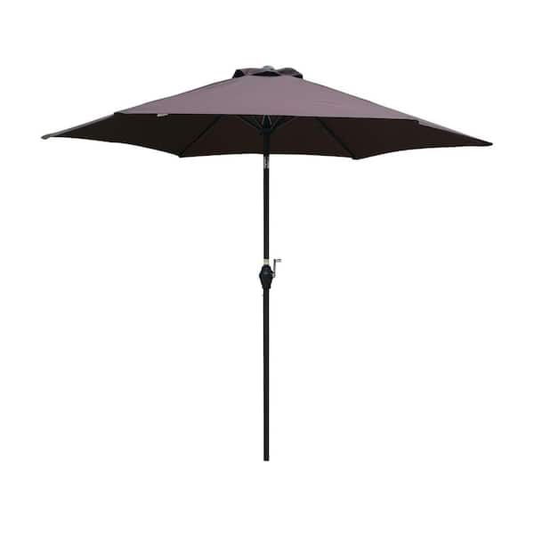 9 ft. Steel Market Tilt Patio Umbrella in Chocolate