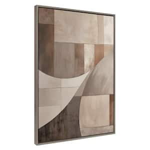 Sylvie Abstract Linen Framed Canvas by The Creative Bunch Studio Set of 1 Abstract Art Print 31.49 in. x 42.00 in.