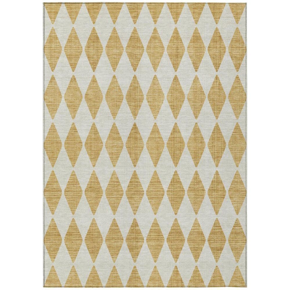Gold 8 ft. x 10 ft. Woven Geometric Polyester Rectangle Indoor / Outdoor Area Rug price history on PriceWatchPro