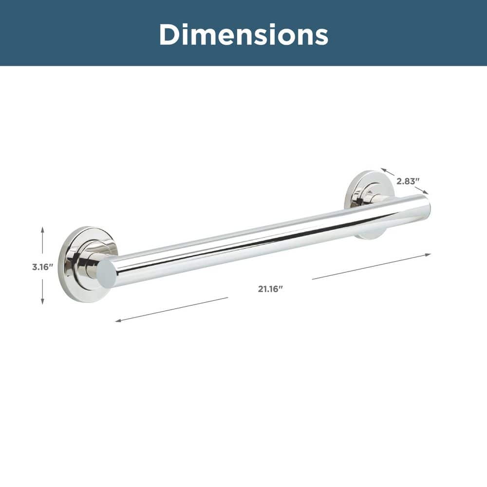 Voisin Polished Stainless Steel 18-Inch Bathroom Grab Bar