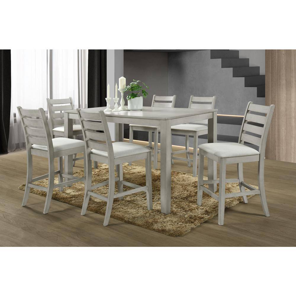 New Classic Furniture Pascal 7-Piece Driftwood Wood Top Counter Dining Table Set (Seats 6) price history on PriceWatchPro