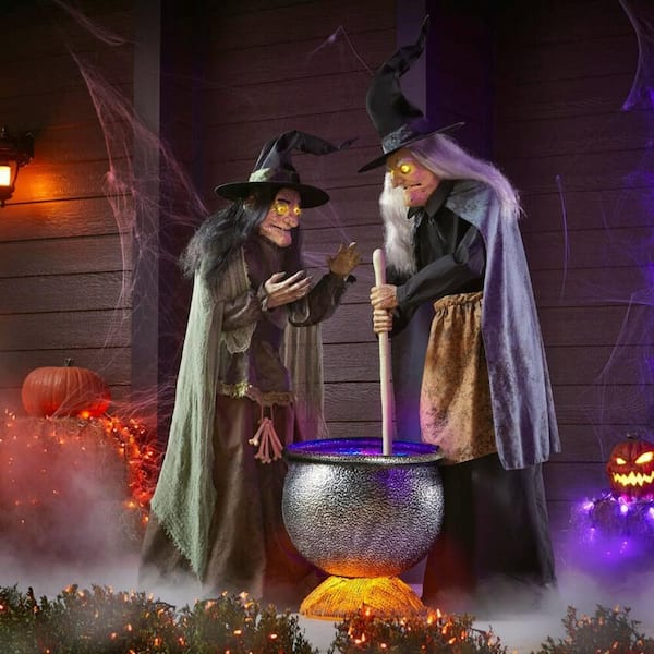 Home Accents Holiday 5 ft Bubbling Cauldron with LED Fire Halloween ...