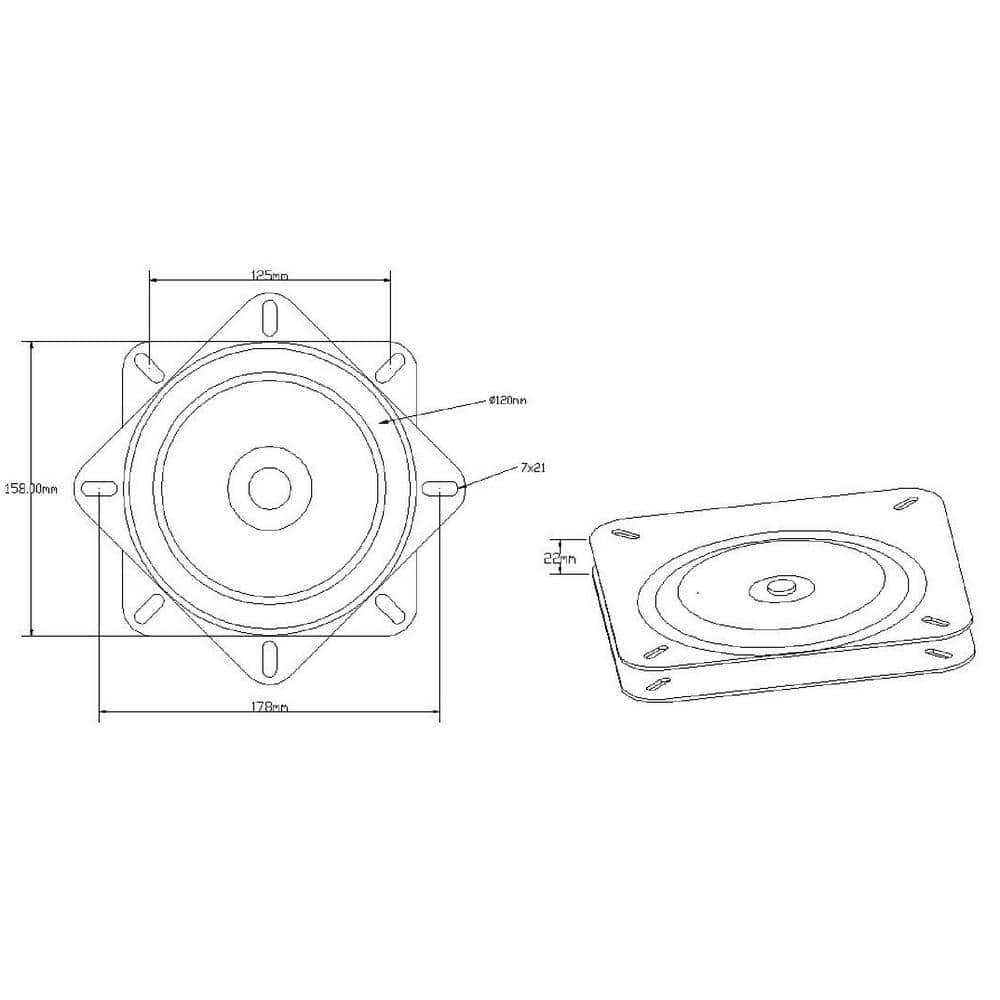 360-Degree Smooth Spin Marine Boat Seat Swivel, Cadmium-Plated