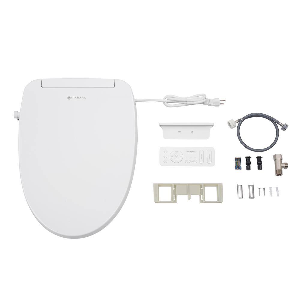 Hydrotech White Elongated Heated Electric Bidet Seat with Remote