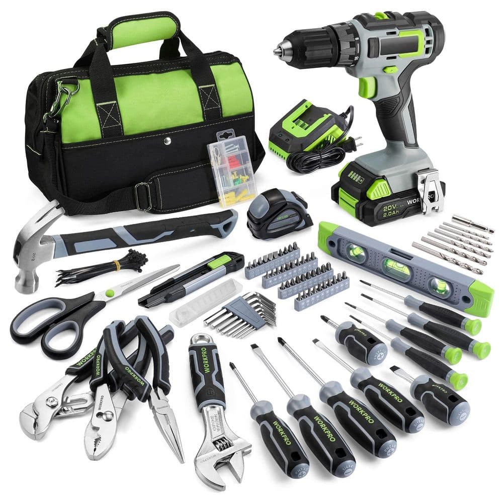 157Pcs Power Drill Sets, Home Tool Set with 20V Cordless Lithium-Ion Drill Driver, 14 in. Wide Mouth Storage Tool Bag price history on PriceWatchPro