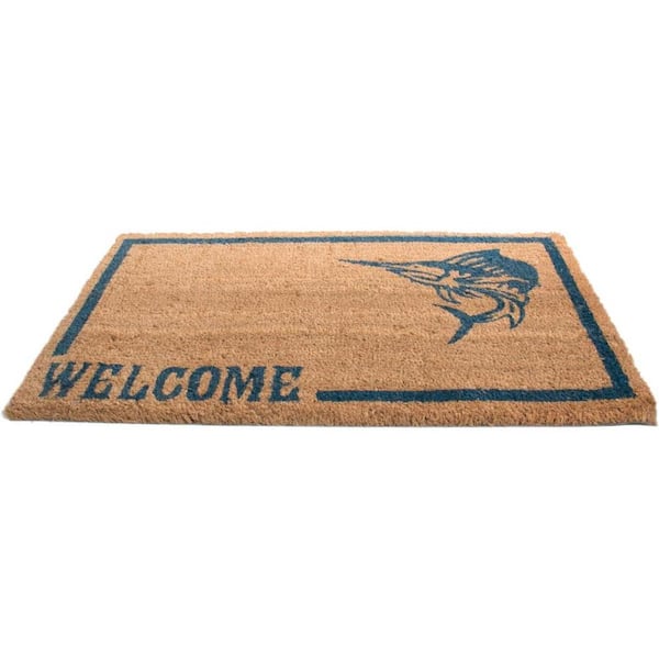 HomeRoots Multi-Colored 30 in. x 18 in. Coir Non-Slip Indoor/Outdoor Door Mat