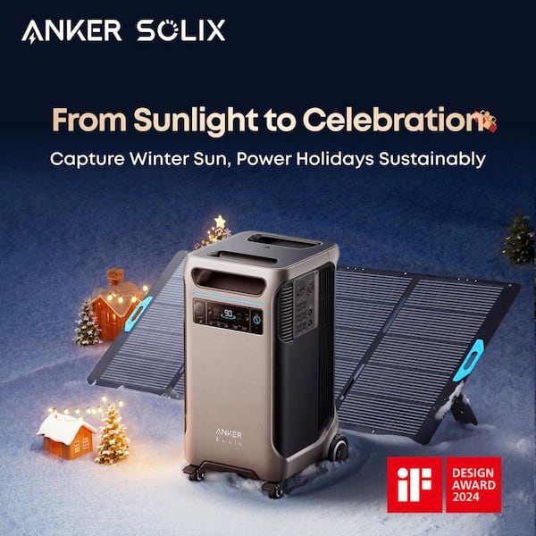 SOLIX F3800 6,000W Output 3,840Wh Power Station w/ 1 400W Solar Panel, Home Backup/RVs,Push Button Start Solar Generator