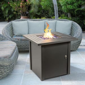 30 in. Square Steel Propane Gas Fire Pit