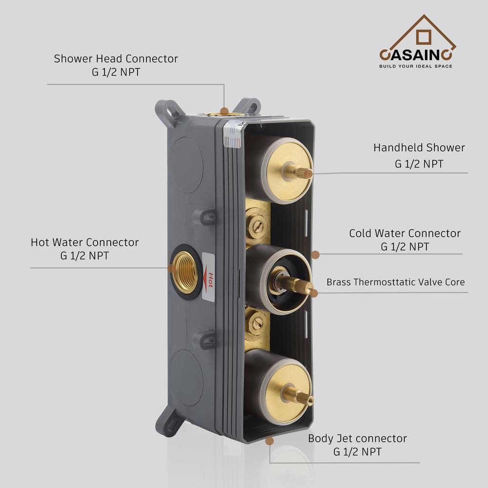 Large Brushed Nickel Dual Square Wall Mounted Shower System