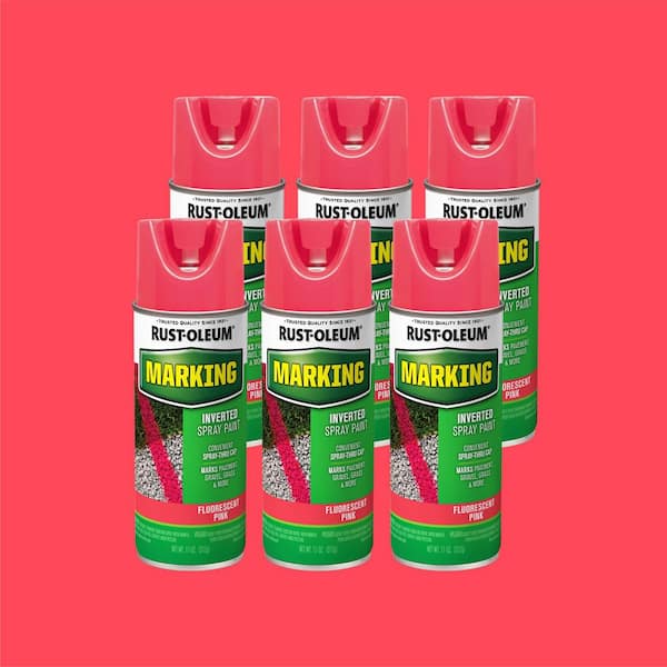 11 oz. Fluorescent Pink Marking Spray Paint (6-Pack)