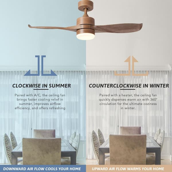 Merra - 42 in. 2-Blade Natural Walnut Ceiling Fan with LED Light Kit and Remote Control with Color Changing Technology