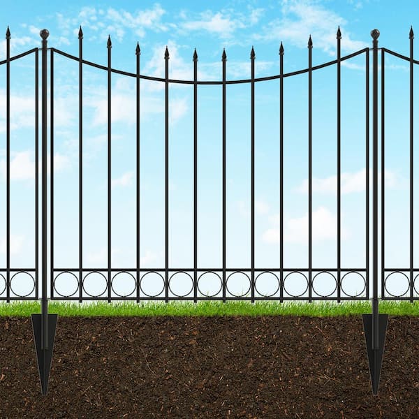 Vigoro Beaumont 53.3 in. x 3 in. x 3 in. Black Steel Fence Post and ...