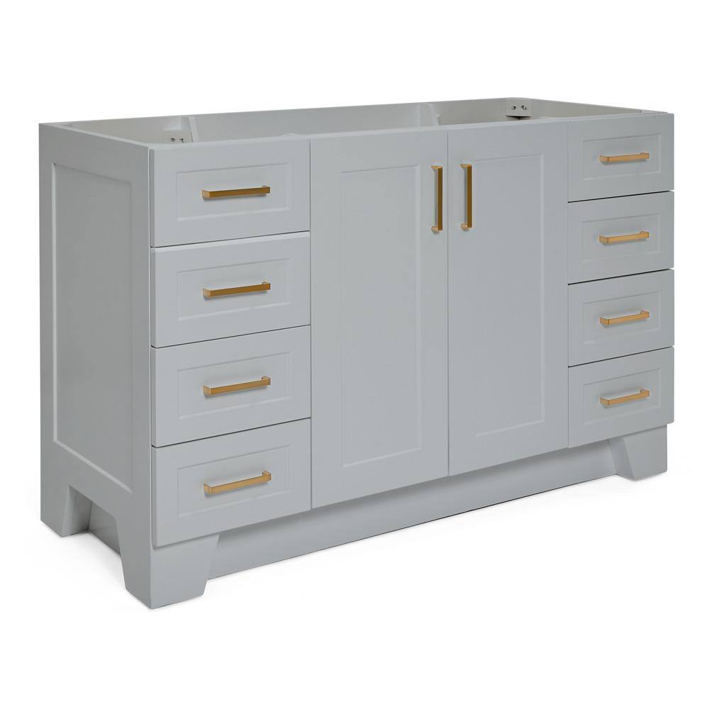 Taylor 54'' Gray Freestanding Single Bathroom Vanity Base with Brass Hardware