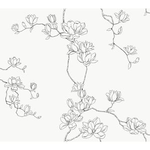 Magnolia Black Branches Wallpaper