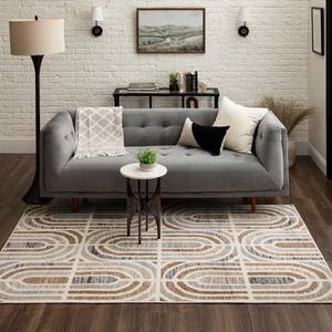 Westpoint Sand 2 ft. 1 in. x 3 ft. 8 in. Modern Contemporary Geometric Linework Area Rug