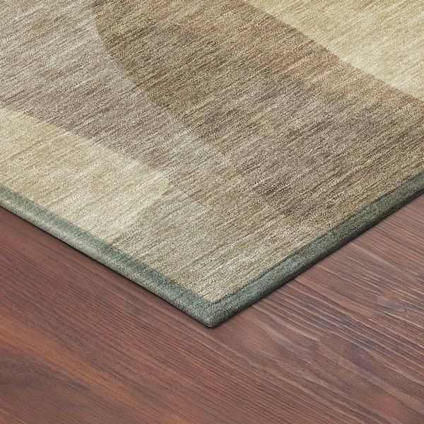 Chantille Machine Washable Indoor/Outdoor Abstract ACN2376 Khaki 3 ft. x 5 ft. Area Rug