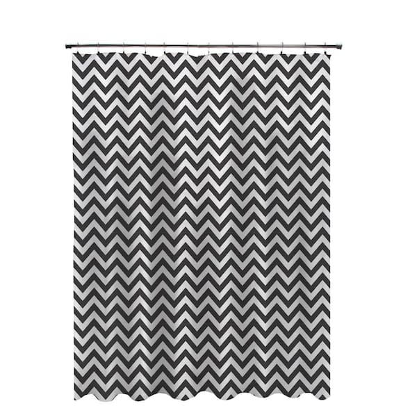 Kenney 70 in. W x 72 in. H Medium Weight Decorative Printed PEVA Shower Curtain Liner in Multi-Color Step Up Chevron Pattern
