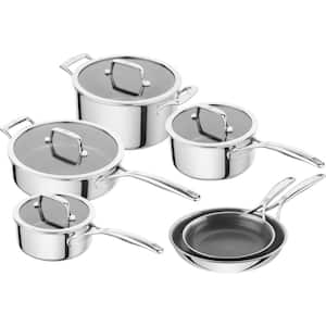 Peak 10-pc Stainless Steel Ceramic Nonstick Cookware Set