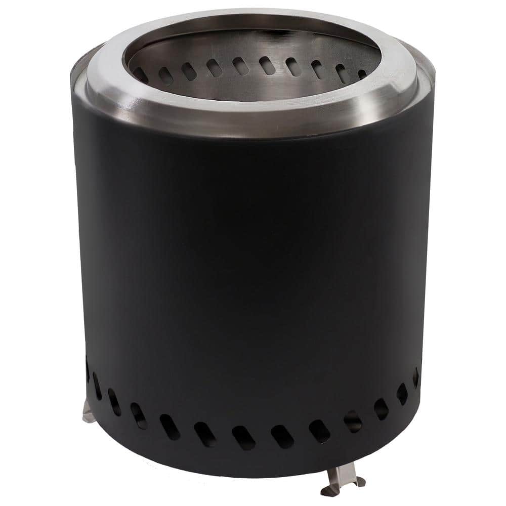 Compact Black Stainless Steel Tabletop Smokeless Fire Pit