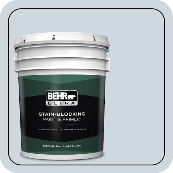 BEHR ULTRA 5 gal. #MQ3-60 Blue Gossamer Semi-Gloss Enamel Exterior Paint & Primer