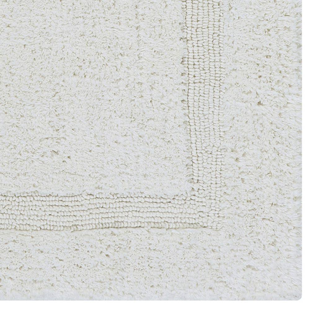 Luxurious Ivory Cotton Tufted Reversible 3-Piece Bath Rug Set
