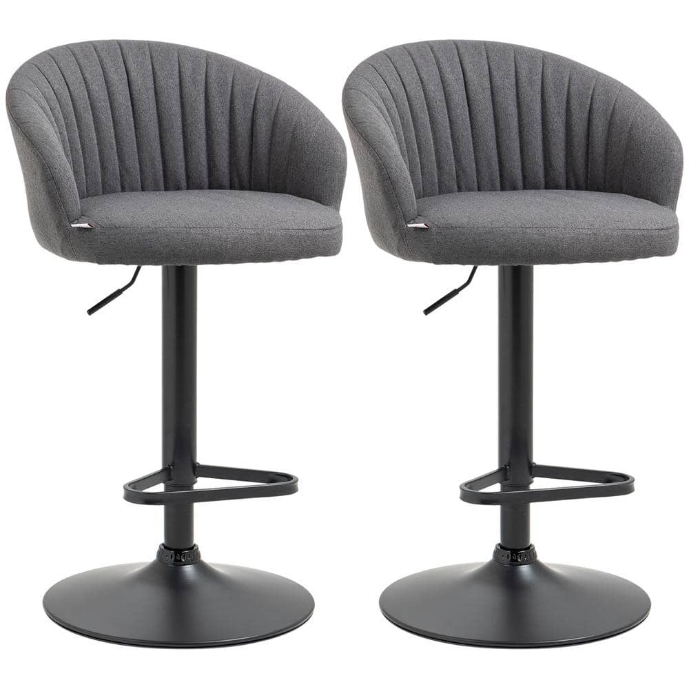 Adjustable Bar Stools Set of 2, Fabric Upholstered Kitchen