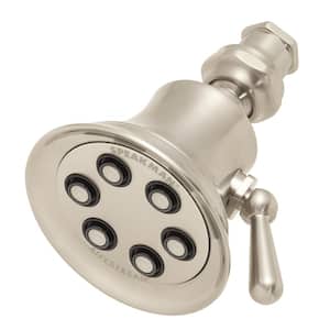 3-Spray 3.4 in. Single Wall Mount Fixed Adjustable Shower Head in Brushed Nickel