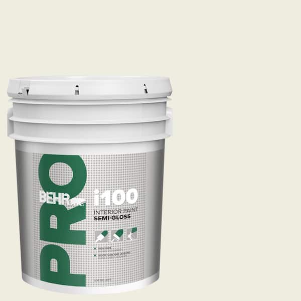 5 gal. #GR-W09 Snowfall White Semi-Gloss Interior Paint