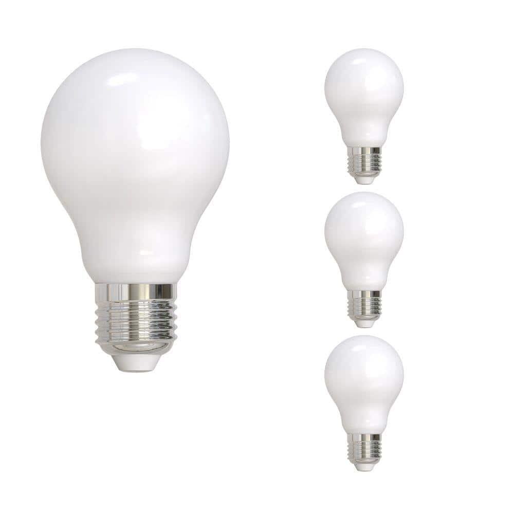 Bulbrite 60-Watt Equivalent Warm White Light A19 (E26) Medium Screw Base Dimmable Milky 2700K LED Light Bulb (4-Pack) -  862871