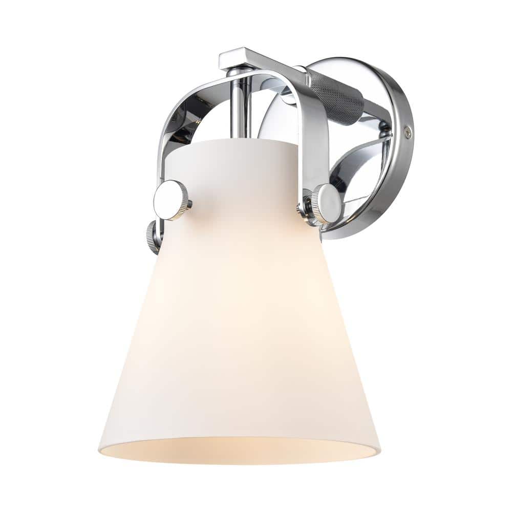 Pilaster II Cone 6.5 in. 1-Light Polished Chrome Wall Sconce with Glass Shade price history on PriceWatchPro