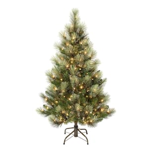 First Traditions 4.5 ft. Charleston Pine Artificial Christmas Tree with Clear Lights