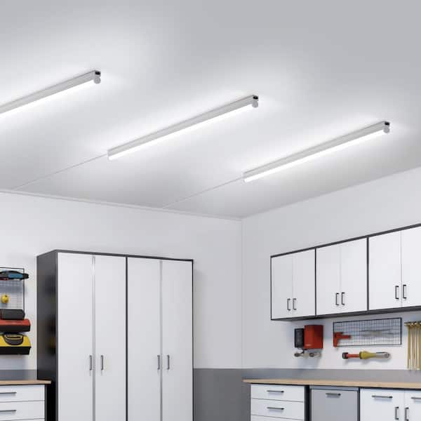 LED Shop Light T5 Integrated Fixture 4 ft. 20-Watt LED White Garage Shop Light 6-Pack 2200lm 6500K Linkable with Switch