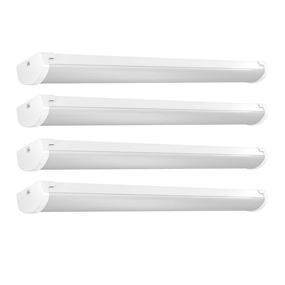 4 ft. 64-Watt Equivalent Direct Wire or Plug-in Integrated LED White Motion Wrap Utility Shop Light with Remote (4-Pack) price history on PriceWatchPro