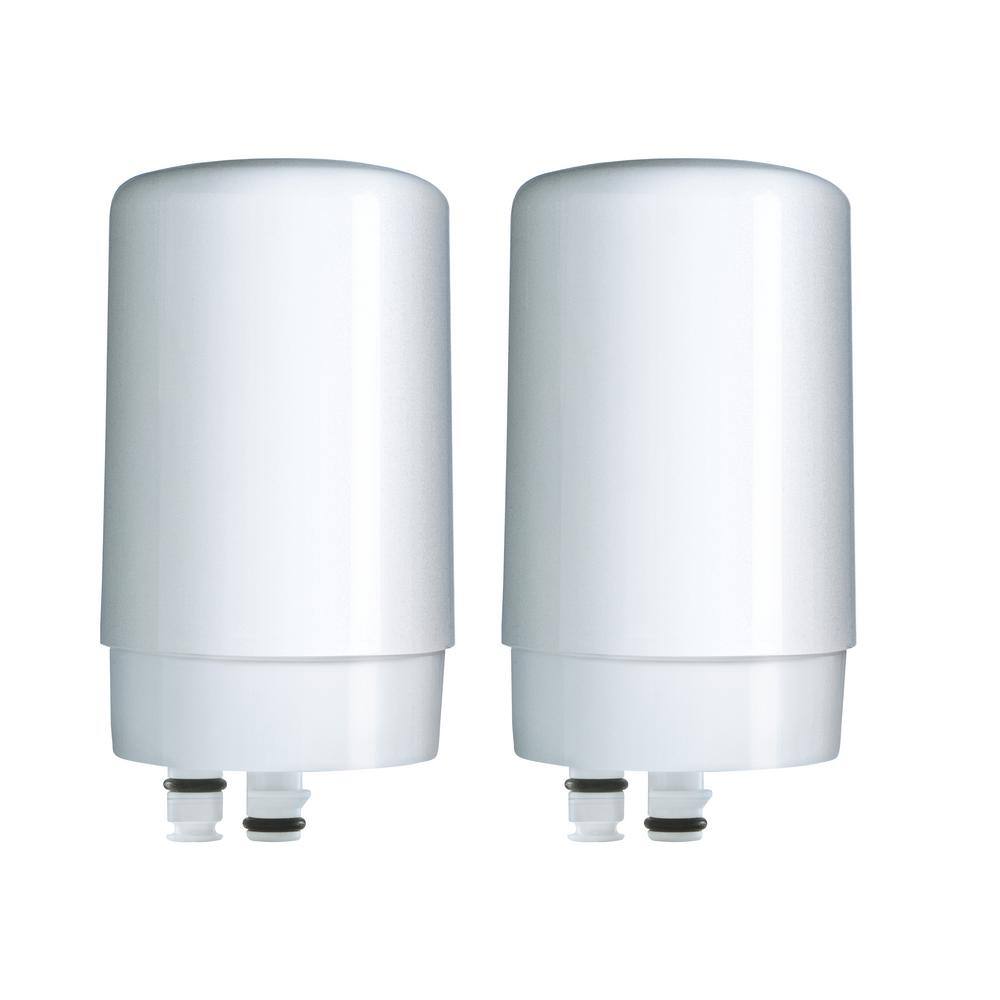 Brita White Faucet Water Filter Replacement Cartridges, 2-Pack