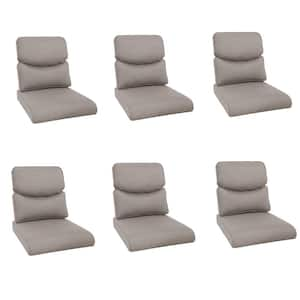 Modern 22 in. x 25 in. 12-Piece Deep Seating Outdoor Lounge Chair Cushion Set in Gray with Crescent-Shaped Design