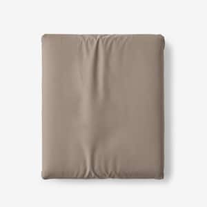 Company Cotton Percale Mocha Solid 300-Thread Count Twin Fitted Sheet