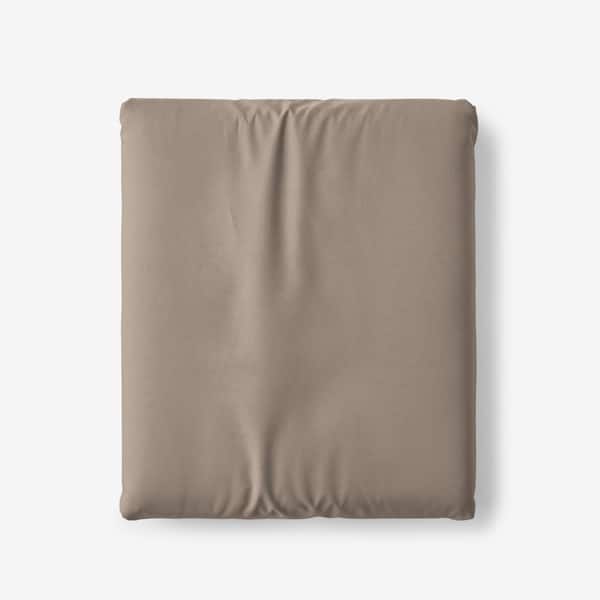 The Company Store Company Cotton Percale Mocha Solid 300-Thread Count Queen Deep Pocket Fitted Sheet