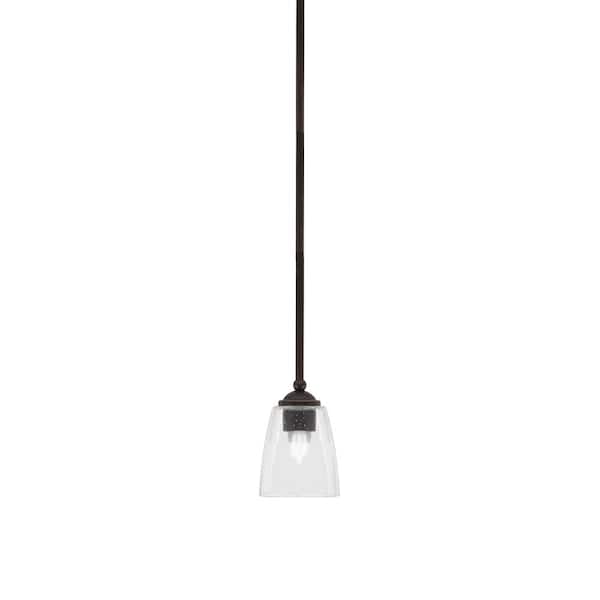 Unbranded Clevelend 100-Watt 1-Light Brown Pendant Mini Pendant Light with Clear Bubble Glass Shade and Light Bulb Not Included
