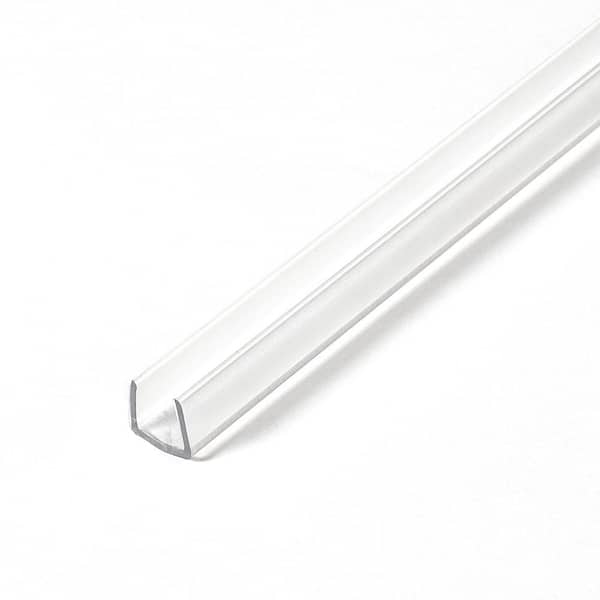 Outwater 19/64 in. D x 1/4 in. W x 48 in. L Clear Butyrate Plastic U-Channel Moulding Fits 1/4 in. Board, (3-Pack)