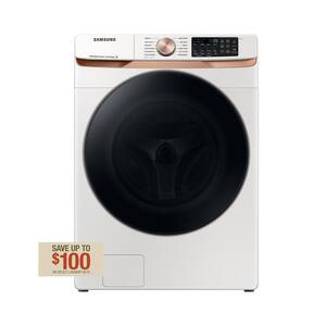 5 cu. ft. Extra Large Capacity Smart Front Load Washer in Ivory White with Super Speed Wash and Steam