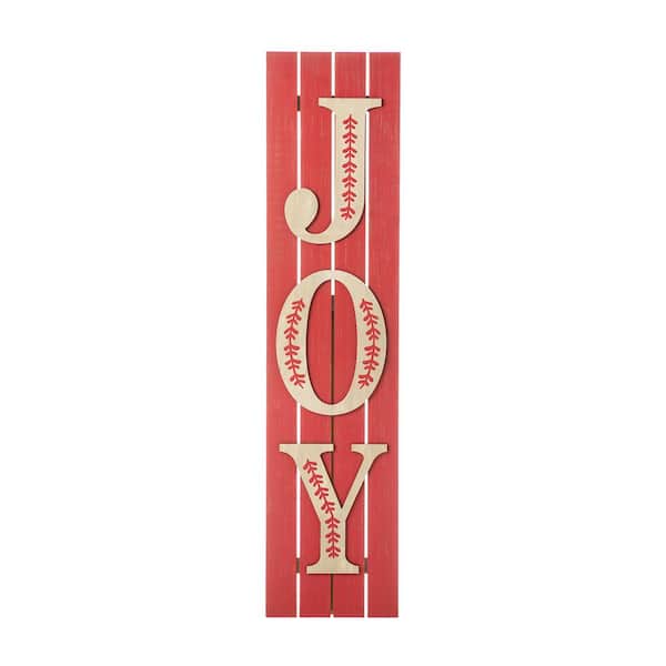 Glitzhome 42 in. H Christmas Wooden Joy Porch Sign (2 Function)