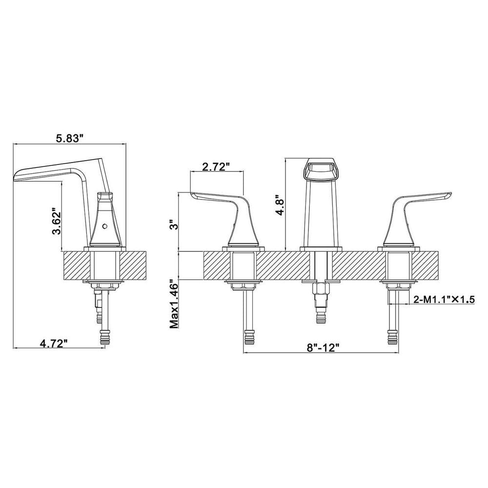 Brushed Nickel 8-inch Widespread Waterfall Bathroom Faucet